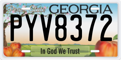 GA license plate PYV8372