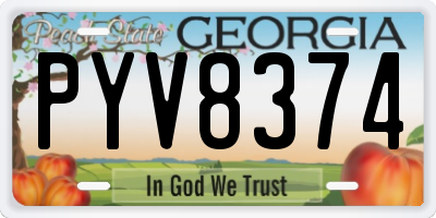 GA license plate PYV8374