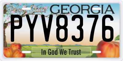 GA license plate PYV8376