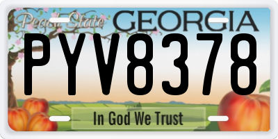 GA license plate PYV8378