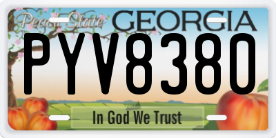 GA license plate PYV8380