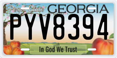 GA license plate PYV8394