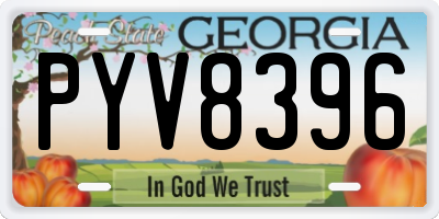 GA license plate PYV8396