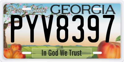 GA license plate PYV8397