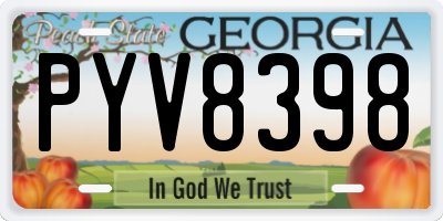 GA license plate PYV8398