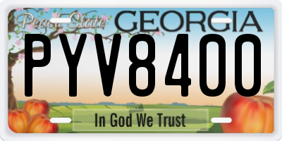 GA license plate PYV8400