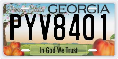 GA license plate PYV8401