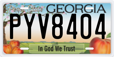 GA license plate PYV8404