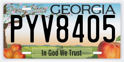 GA license plate PYV8405
