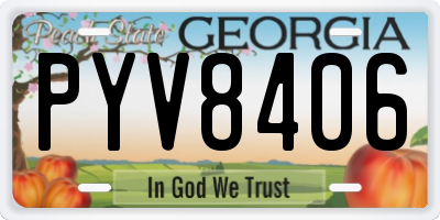 GA license plate PYV8406