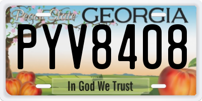 GA license plate PYV8408