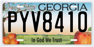 GA license plate PYV8410
