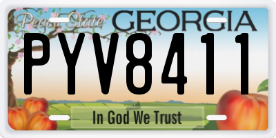 GA license plate PYV8411
