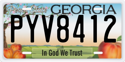 GA license plate PYV8412