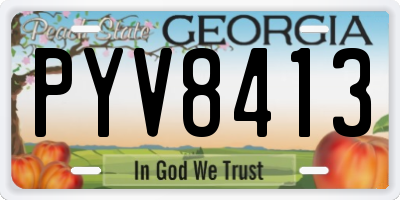 GA license plate PYV8413