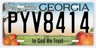 GA license plate PYV8414