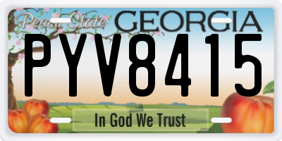 GA license plate PYV8415