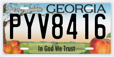 GA license plate PYV8416