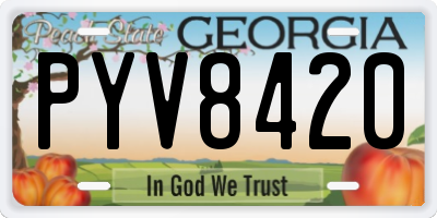 GA license plate PYV8420