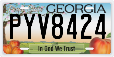 GA license plate PYV8424