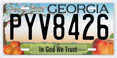 GA license plate PYV8426
