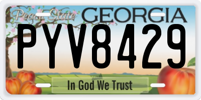 GA license plate PYV8429