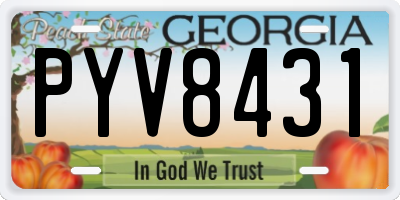 GA license plate PYV8431