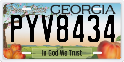 GA license plate PYV8434