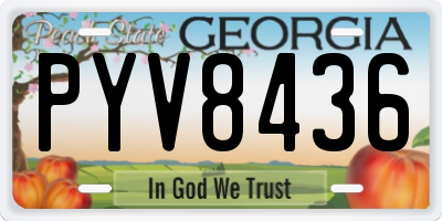 GA license plate PYV8436