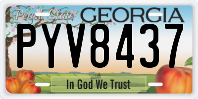 GA license plate PYV8437