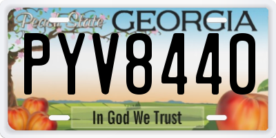 GA license plate PYV8440