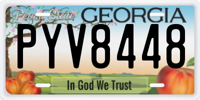 GA license plate PYV8448