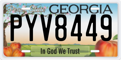 GA license plate PYV8449