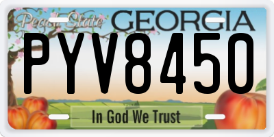 GA license plate PYV8450