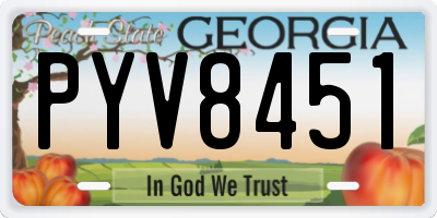 GA license plate PYV8451