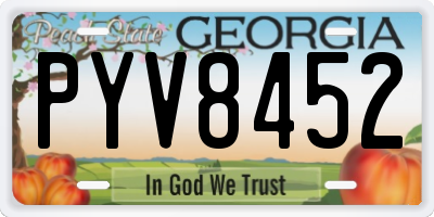 GA license plate PYV8452