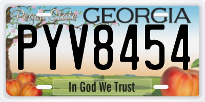 GA license plate PYV8454