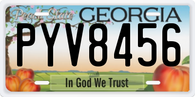 GA license plate PYV8456
