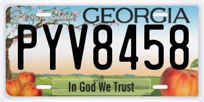 GA license plate PYV8458