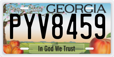 GA license plate PYV8459