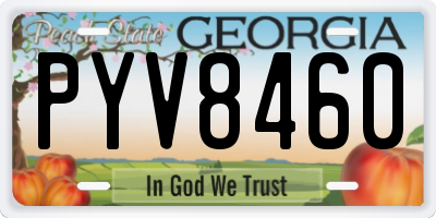 GA license plate PYV8460