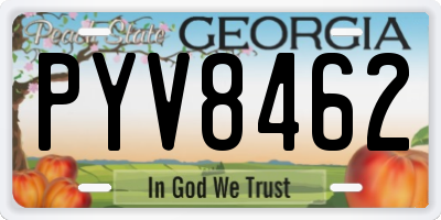 GA license plate PYV8462