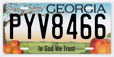 GA license plate PYV8466