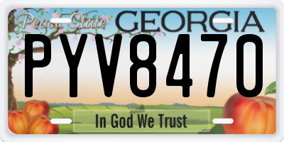 GA license plate PYV8470