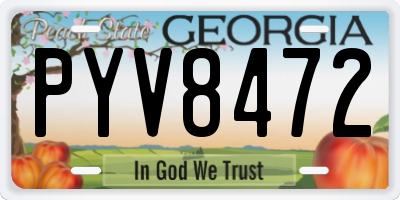 GA license plate PYV8472