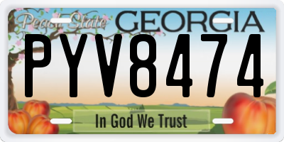 GA license plate PYV8474