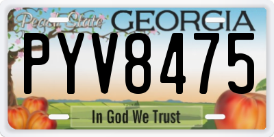 GA license plate PYV8475