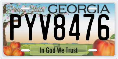 GA license plate PYV8476