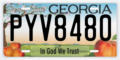 GA license plate PYV8480