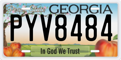 GA license plate PYV8484
